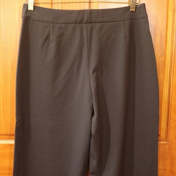 Eun Hwa Paris Black Flat Front Wide Leg Dress Slacks 46 - Picture 2 of 9